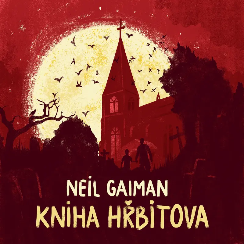 Neil Gaiman Kniha hřbitova, obálka audioknihy